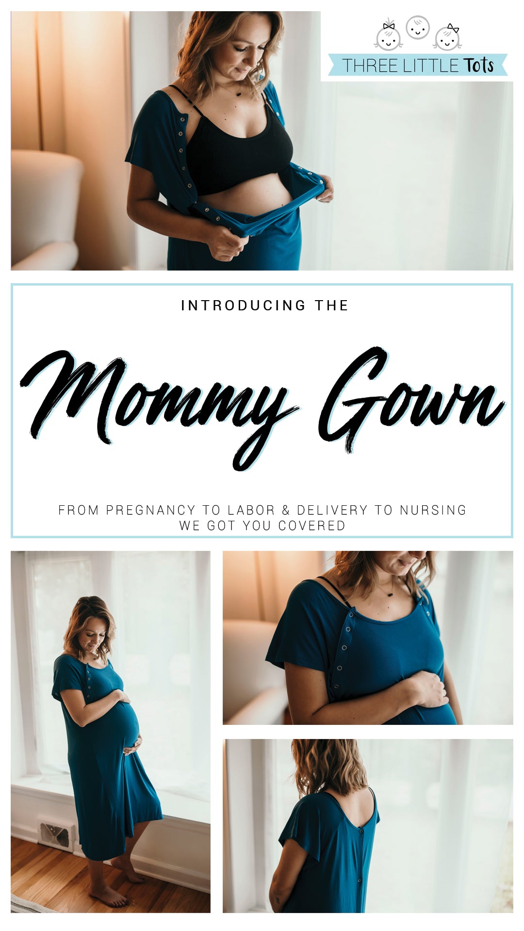 Watercolor Labor and Delivery/Nursing gown