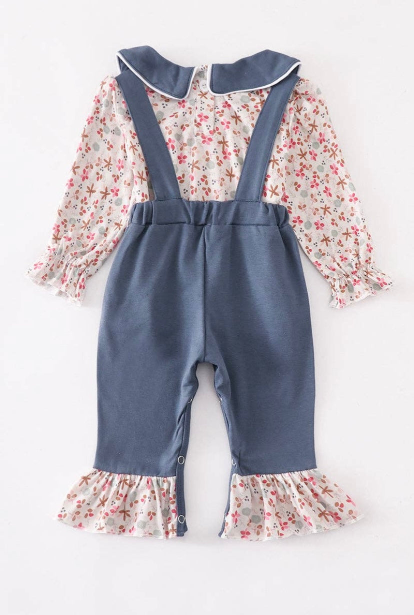 Chicken Embroidered Romper