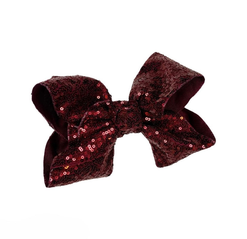 Jumbo Maroon Sequin Bow