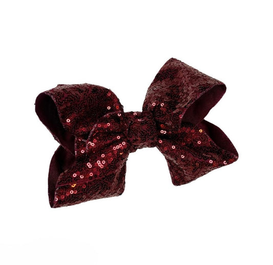 Jumbo Maroon Sequin Bow